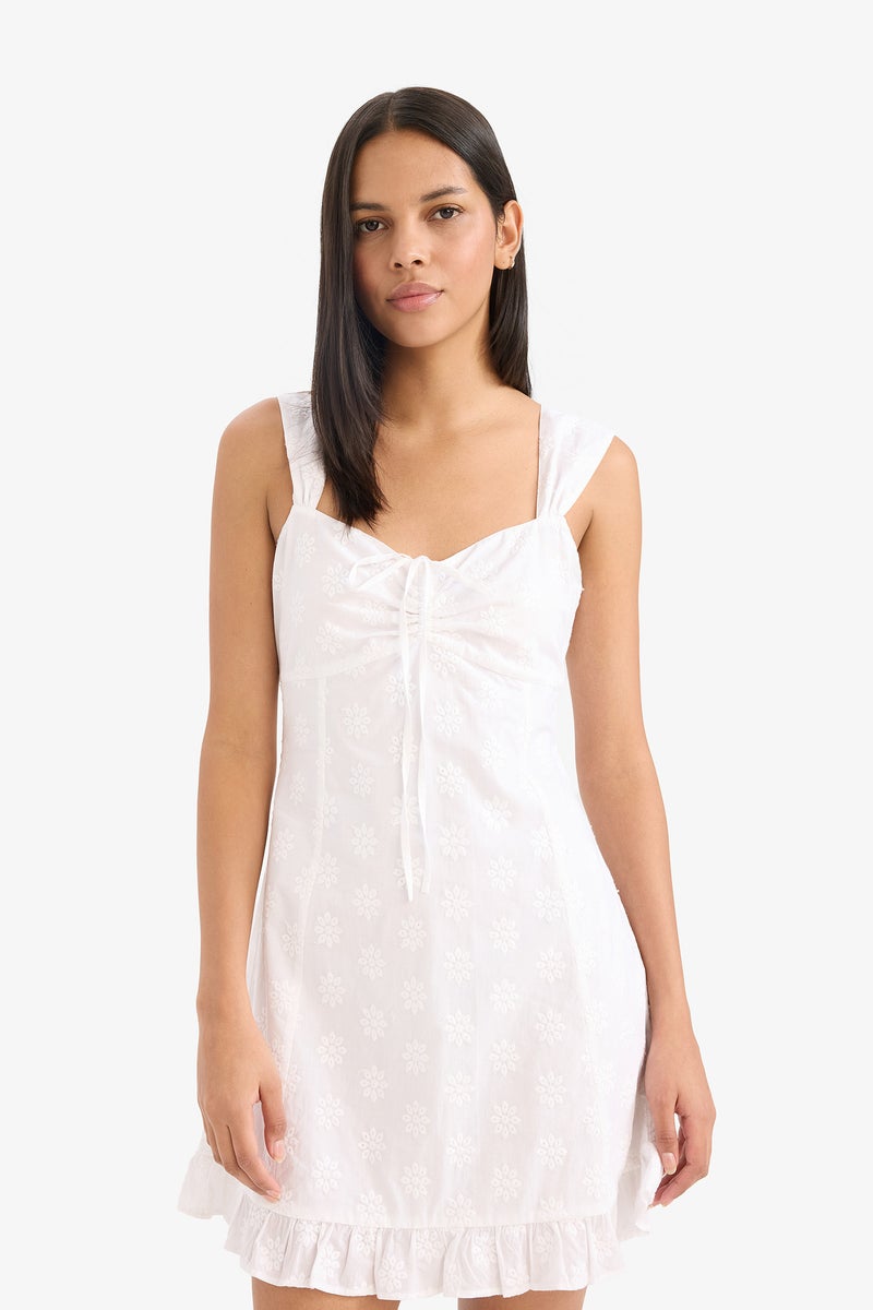 ديفاكتو فستان قصير قطن بياقة قلب - Image 3